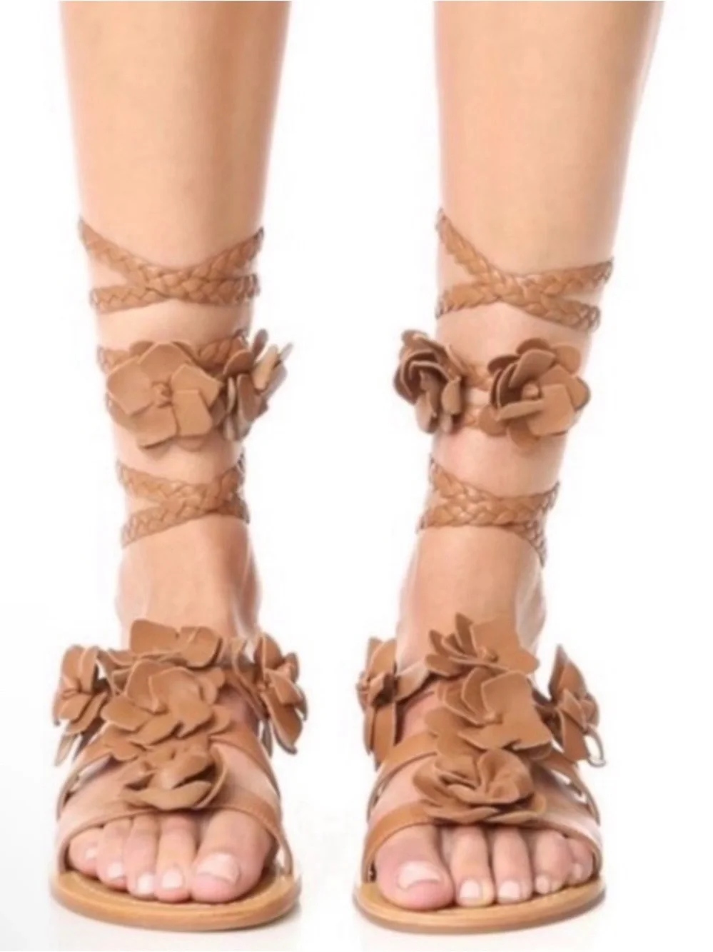Tory Burch Blossom Gladiator Leather Wrap Sandals Size 10.5